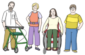Menschen mit und ohne Behinderungen.